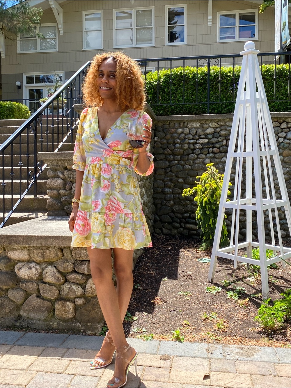 Express Floral Wrap Dress|brunch| flirty/ feminine| spring